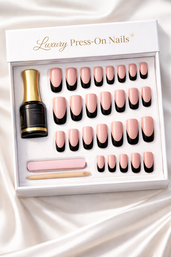 Midnight Blush – Luxury Press-On Nails (24 Pcs Set) ✨ - The Nail Bar